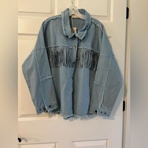 Zara Fringed Denim Jacket